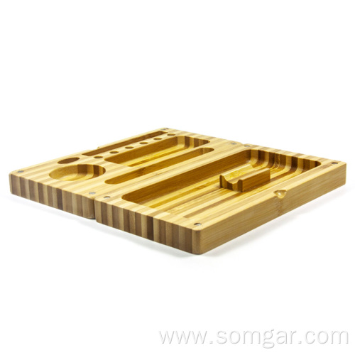 WT07W201 Backflip Magnetic Foldable Bamboo Rolling Tray